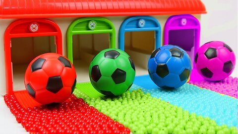 Oddly Satisfying Garage _ How i Make 4 Color ASMR Garage from 4 Magic Socker Balls Mixing Cutting