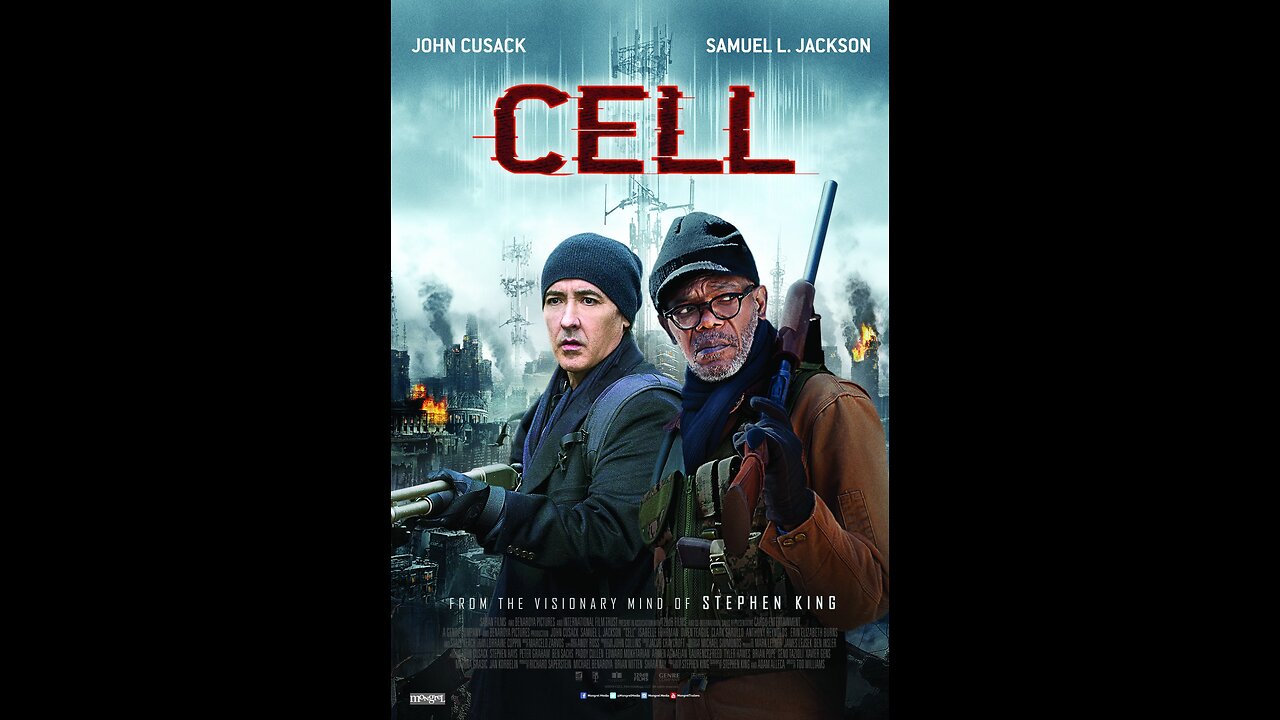🎥'Based on the Book by Stephen King' • Cell • 2016 (Action//Horror/Sci-Fi) R •🕞1h 38