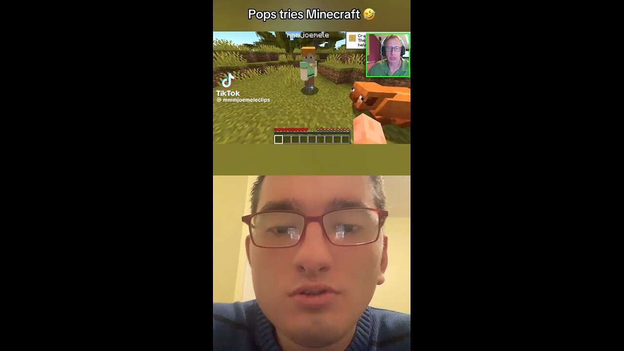 My reaction to mmjoemele playing Minecraft