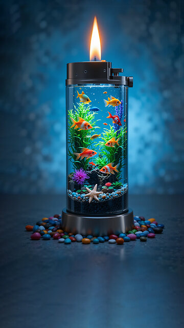 A Lighter That’s an Aquarium See the Magic Inside! 💫🐠 #aquarium #fishtank