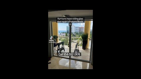 Hurricane impact sliding glass door repair; roller replacement and track refurbishing