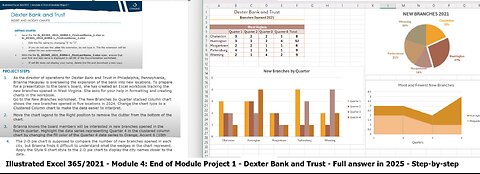 Illustrated Excel 365/2021 | Module 4: End of Module Project 1 | Dexter Bank and Trust (Full 2025)