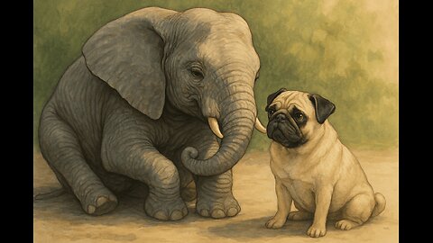 Elephant and Pug | Vintage Animal Cartoon Short | Public Domain Animation