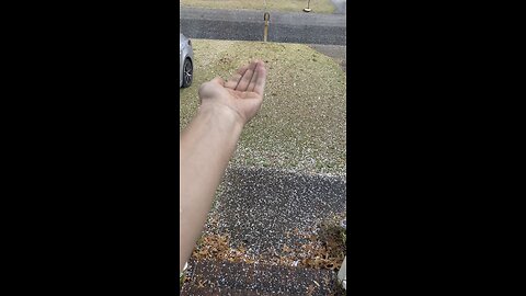 Decent size hail coming down