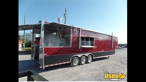 2018 8' x 40' Gooseneck Pizza / Kitchen Trailer w/ Built in Pizza Oven Bathroom