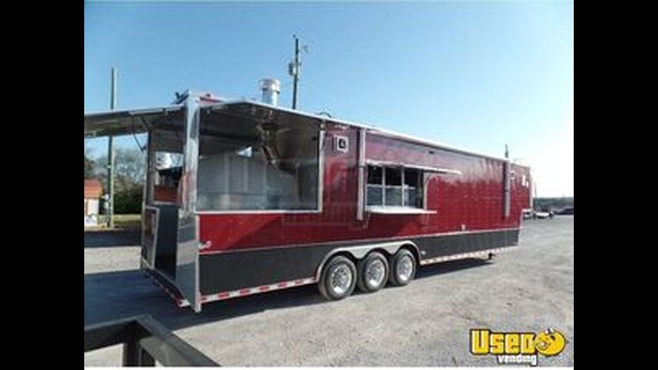 2018 8' x 40' Gooseneck Pizza / Kitchen Trailer w/ Built in Pizza Oven Bathroom