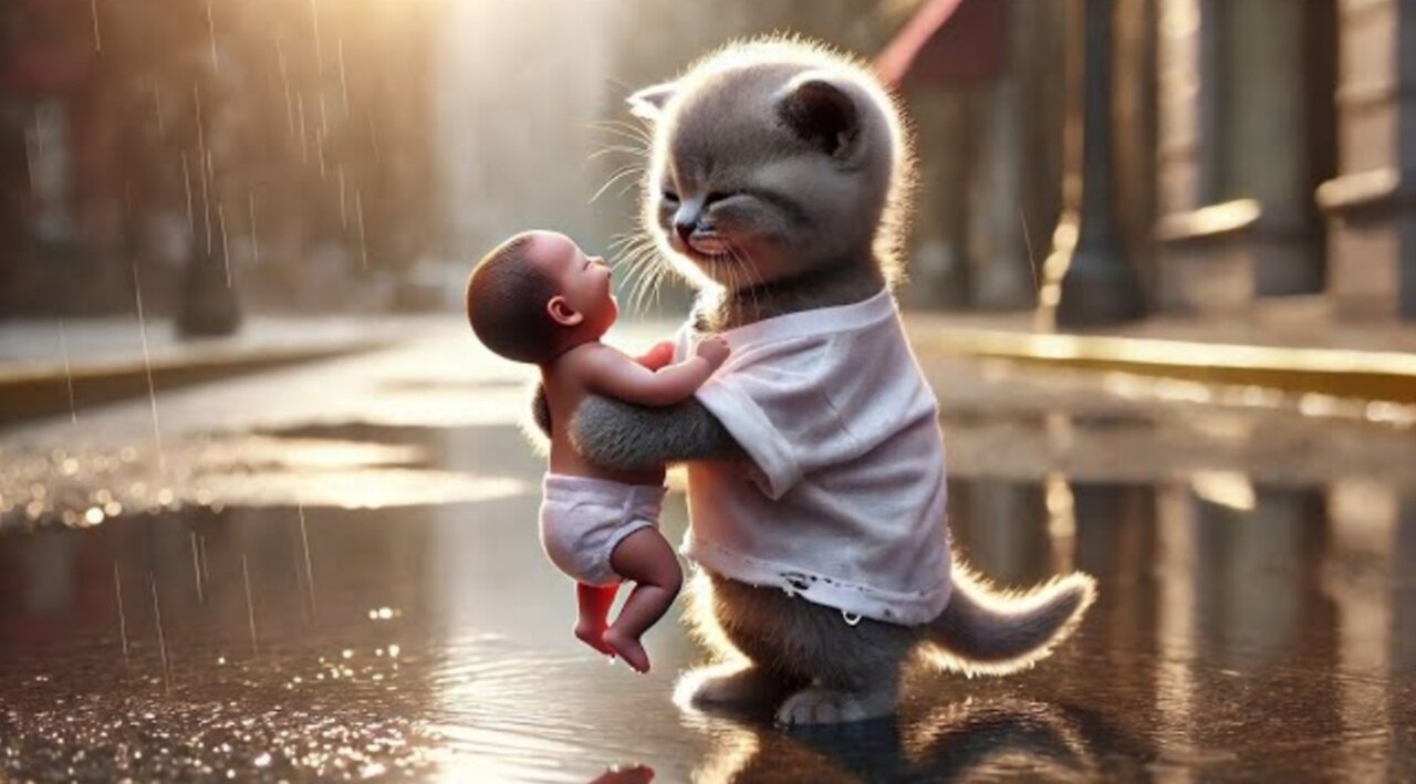 This Stray Kitten🐱Rescues Abandoned Baby🍼… But in the End.. 💔