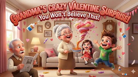 Grandma's Amazing Valentine's Day Surprise with Her Adorable Grandkids!
