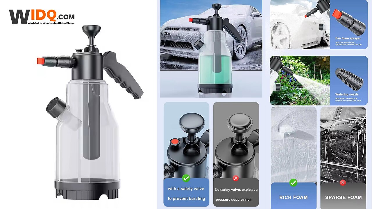 🚗 2L Foam Cannon for Effortless Car Wash Lock & Spray! 💦