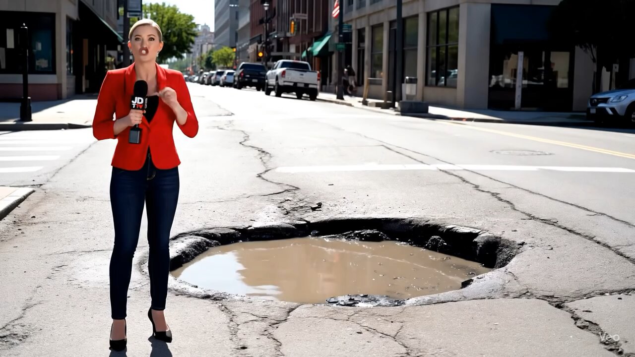 Reporting on Giant pothole