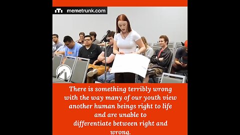 A CHILDS RIGHT TO LIVE There's something terribly wrong with the way many of our youth view