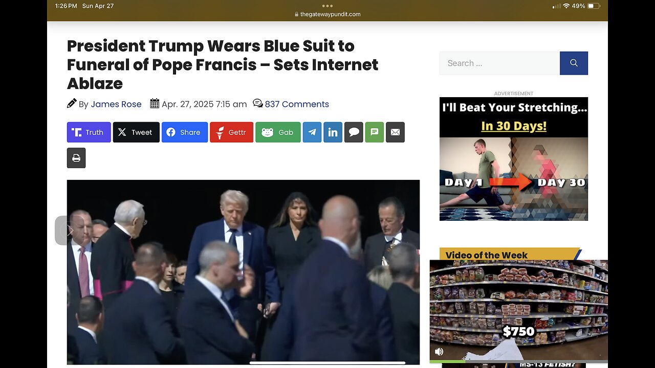 President Trump Wears Blue Suit to Funeral of Pope Francis – Sets Internet Ablaze