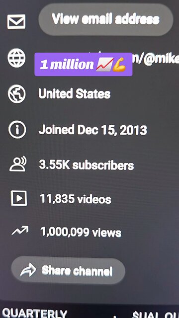 1 million views 💪📈