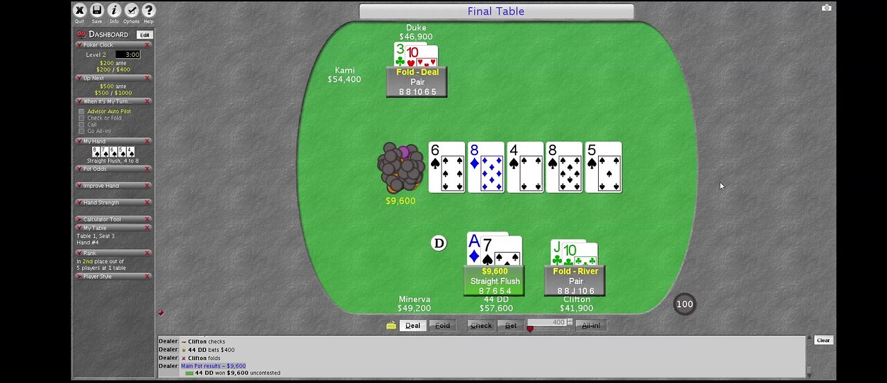 Straight Flush hand # 4