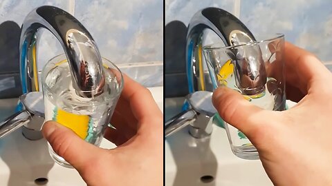 Thirsty Faucet Drinks Water