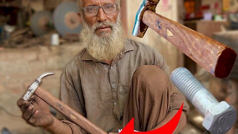 Blacksmith Making a New Hammer from Old Nut | Hand-Forged Tool | Scrap Metal Transformation
