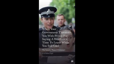 When Your Government Threatens You With Prison For Saying A Word.... Leave While You Still Can!