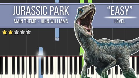 Jurassic Park - John Williams | EASY Piano Tutorial (Synthesia + Sheet Music)