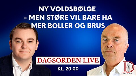 Ny voldsbølge - men Støre vil bare ha mer boller og brus | Dagsorden 1. september 2025