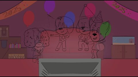 2025 Spring Elks party poppers, unfinished animation