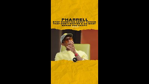 @pharrell Stop worrying about things that don’t matter & do what makes you happy. #pharrell 🎥 @gq
