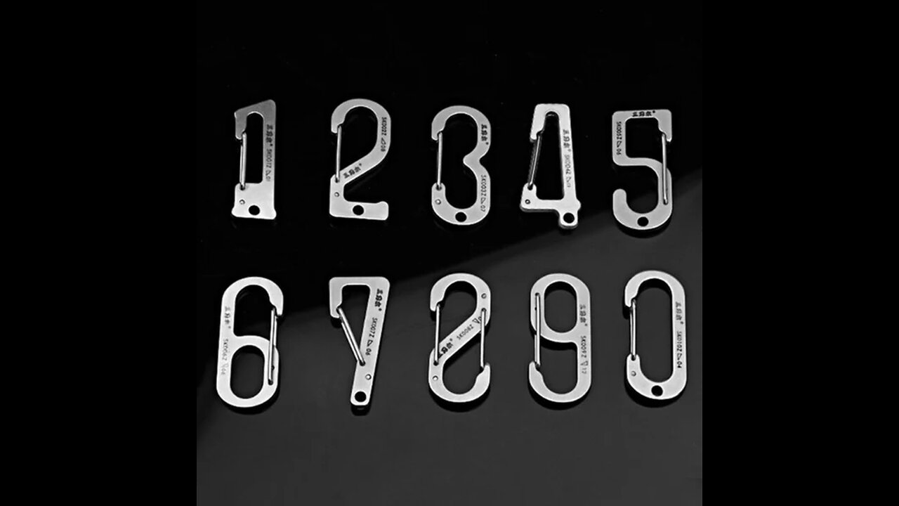 Lucky Number Stainless Steel Carabiner & Round Keyring Set, for Men & Women