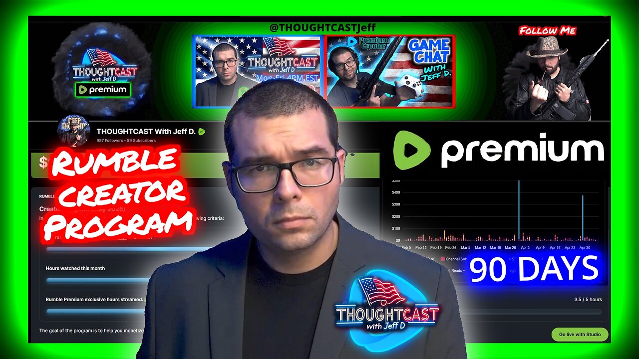 90 days in the Rumble Creator Program. The Good, the Bad, & the Earnings