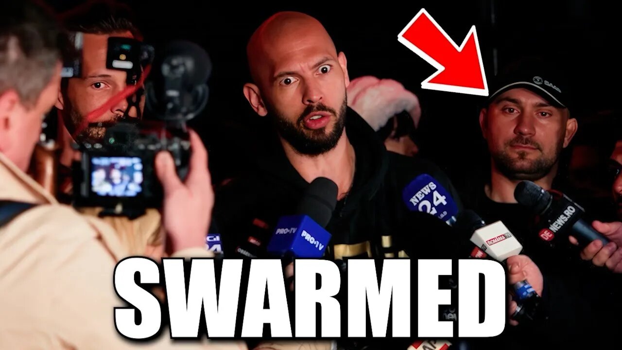 Andrew Tate SWARMED by Journalists After Landing in Romania!