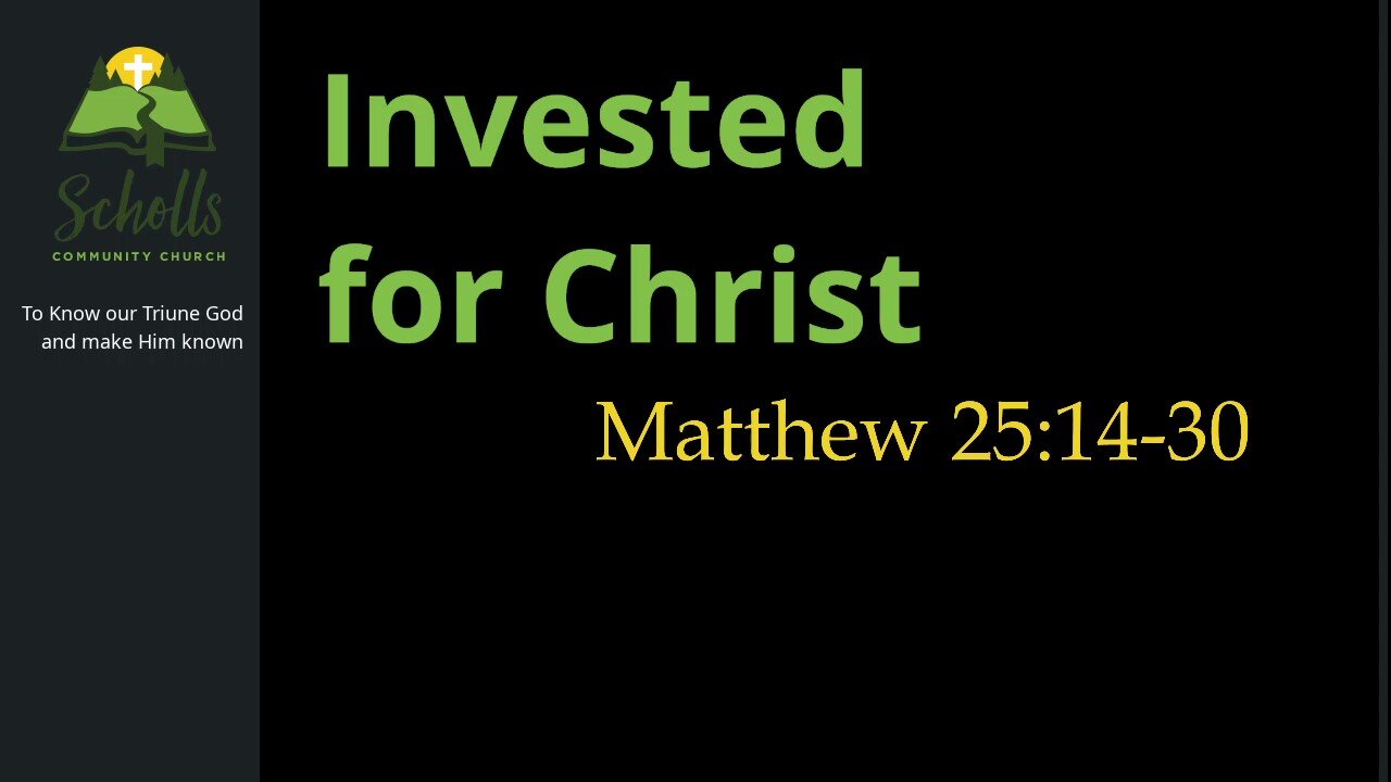 Invested for Christ
