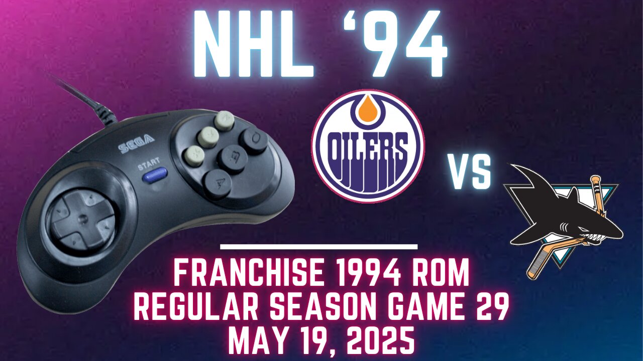 NHL 94 Franchise League (1994) - Oilers (kaze) at Sharks (Len) {Genesis} - Game 29