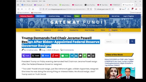 Trump Demands Fed Chair Jerome Powell Resign After Biden-Appointed Federal Reserve Governor Resigns