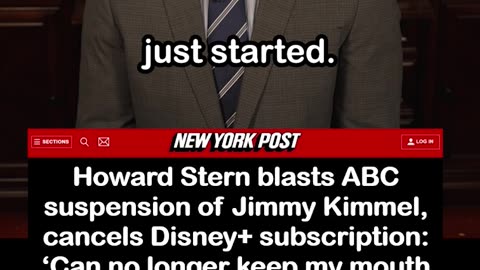 Howard Stern Cancels Disney+ over Jimmy Kimmel