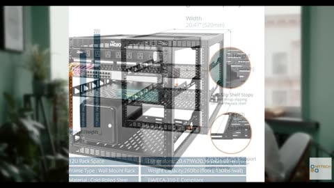 Tecmojo 12U Open Frame Network Rack for IT & AV Gear, AV Rack Floor Standing or
