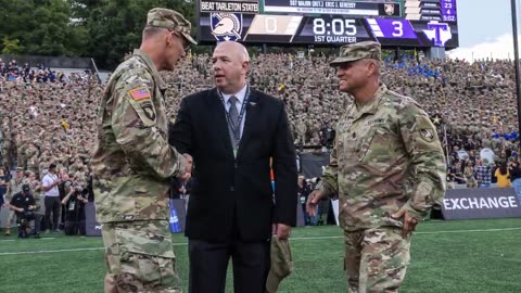Yesterday, Retired @USArmy SGM Eric Geressy joined us at Michie Stadium....