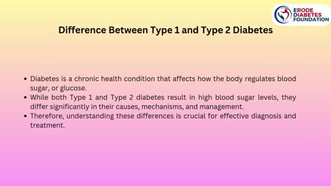 Difference Between Type 1 and Type 2 Diabetes