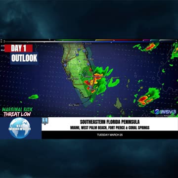 🌩️ Gusty Winds, Hail Risk: FL to TX Today 3/25/25 #shorts #severeweather