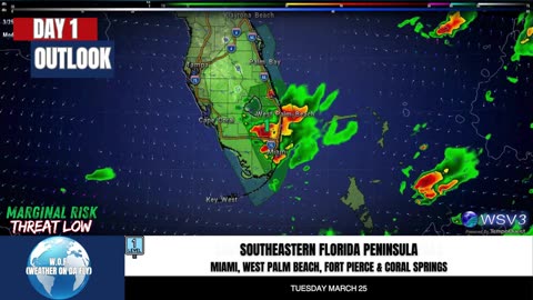 🌩️ Gusty Winds, Hail Risk: FL to TX Today 3/25/25 #shorts #severeweather