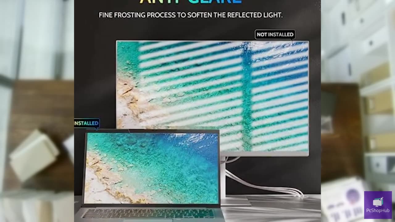 Peslv Magnetic Laptop Privacy Screen 14 inch for 16:9 Computer Monitor, 14" Remo