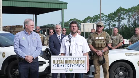 Attorney General James Uthmeier and Commissioner Wilton Simpson announce new immigration enforcement initiative in Live Oak.