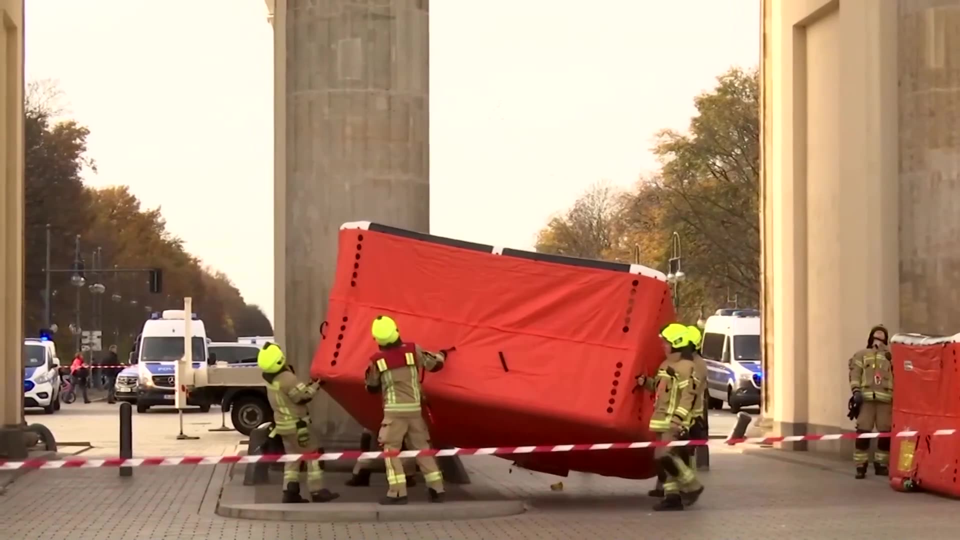 Pro-Palestinian protesters unfurl banner atop Berlins Brandenburg Gate