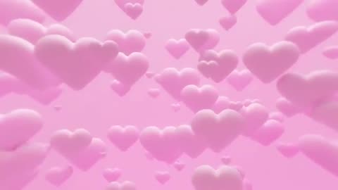 Big pink hearts floating away forever