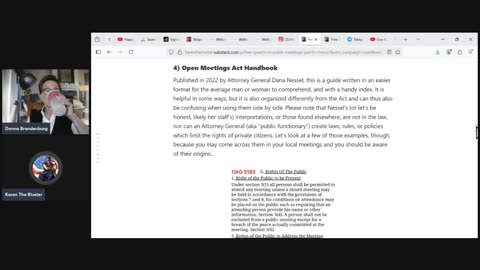 BNN (Brandenburg News Network) 9/4/2025 Free Speech in Public Meetings - Karen the Riveter