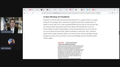 BNN (Brandenburg News Network) 9/4/2025 Free Speech in Public Meetings - Karen the Riveter