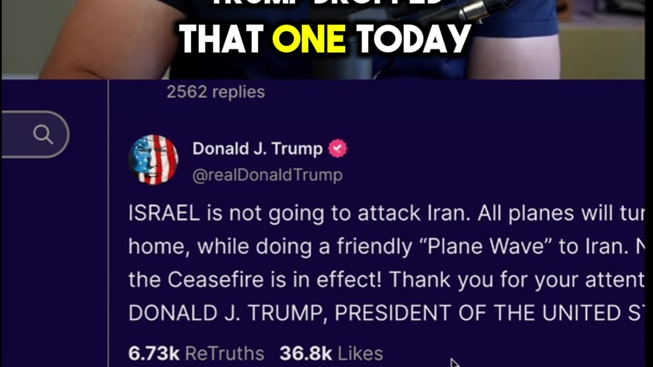 Trump Orders Israel to STAND DOWN