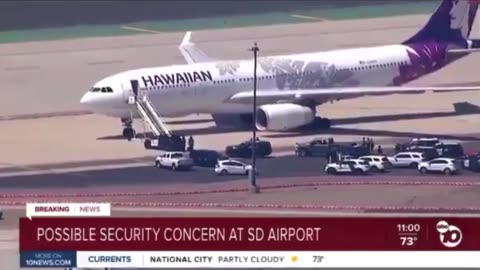Federal Authorities Surround Hawaiian Airlines Flight at San Diego Airport - Bomb Threat