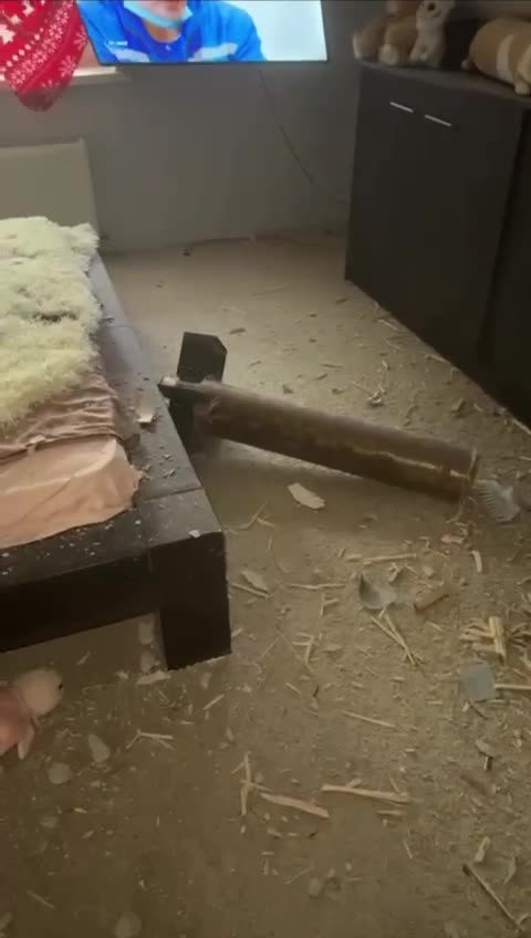 Another Rocket Booster from a SAM Missile Crashes Through Roof in Moscow