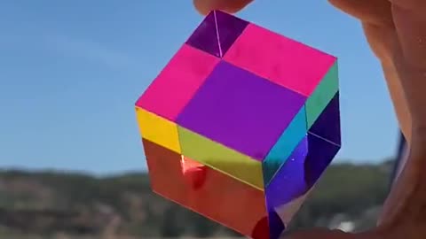 A demo of subtractive color mixing with a CMY cube.