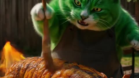 Today was a full meal | Green Cat [Al]