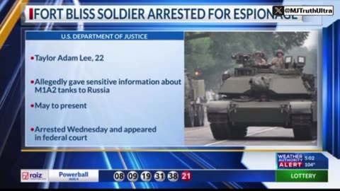 Soldier arrested for sending classified tank into to Russia