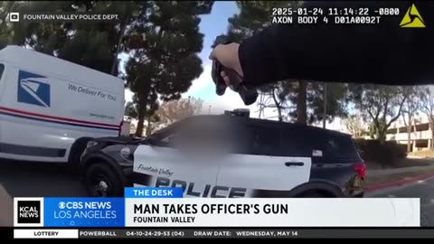 Bodycam shows tense moments after suspect steal Fountain Valley officer's gun